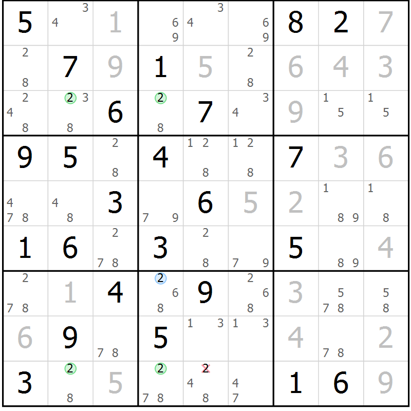 Position des candidats pour la solution de la Gr 34 page 37 du magazine de sudoku Suprême n° 031
