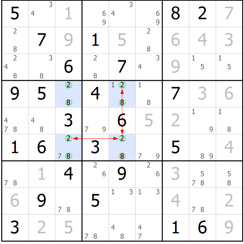 Position des candidats pour la solution de la Gr 34 page 37 du magazine de sudoku Suprême n° 031