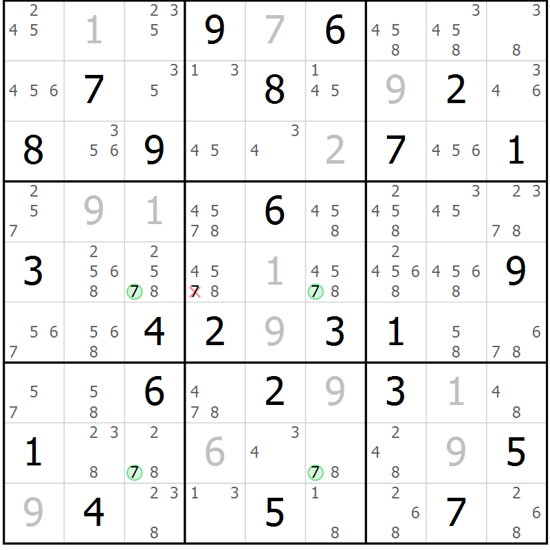 Position des candidats pour la solution de la Gr 59 page 62 du magazine de sudoku Suprême n° 031