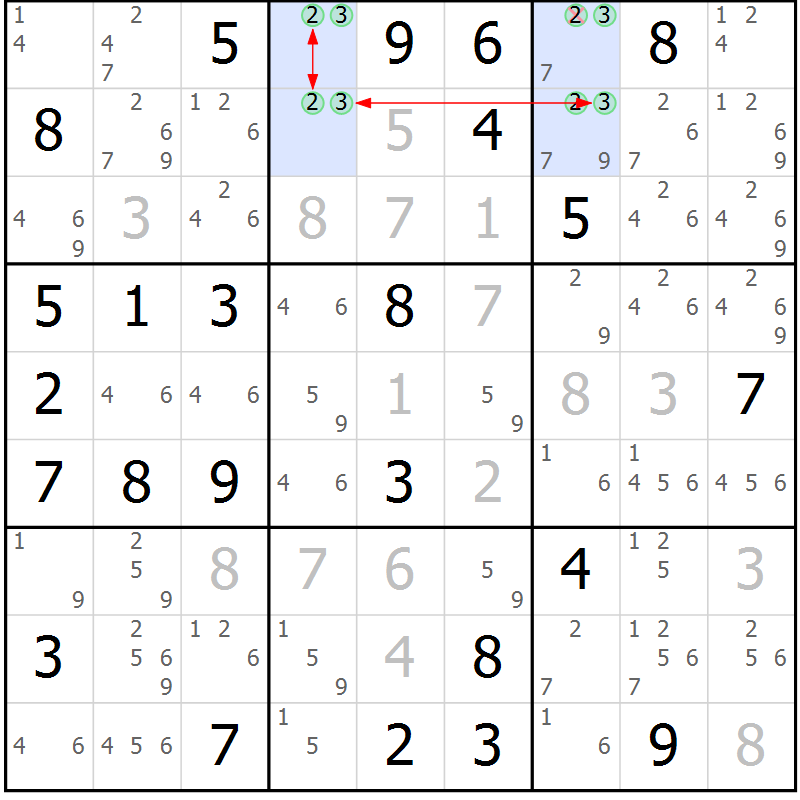 Position des candidats pour la solution de la Gr 62 page 65 du magazine de sudoku Suprême n° 031