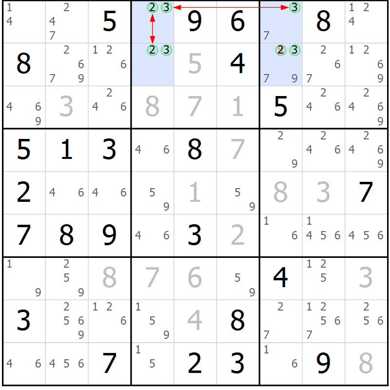 Position des candidats pour la solution de la Gr 62 page 65 du magazine de sudoku Suprême n° 031
