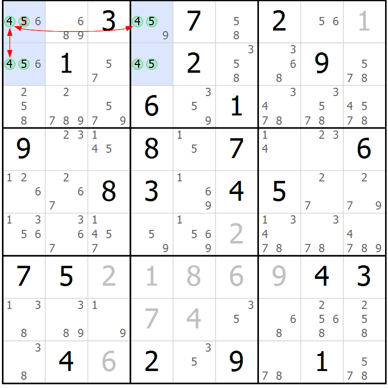 Position des candidats pour la solution de la Gr 68 page 71 du magazine de sudoku Suprême n° 031