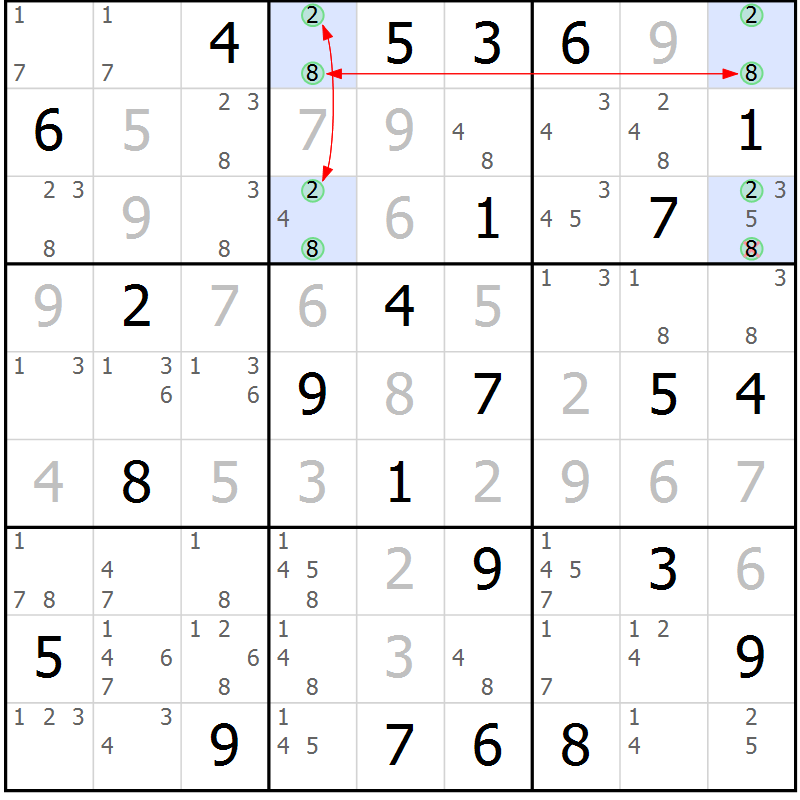 Position des candidats pour la solution de la Gr 73 page 76 du magazine de sudoku Suprême n° 031