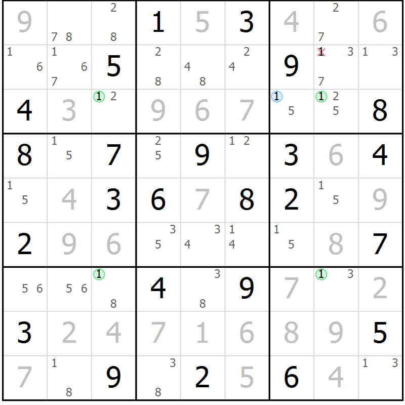 Position des candidats pour la solution de la Gr 76 page 79 du magazine de sudoku Suprême n° 031