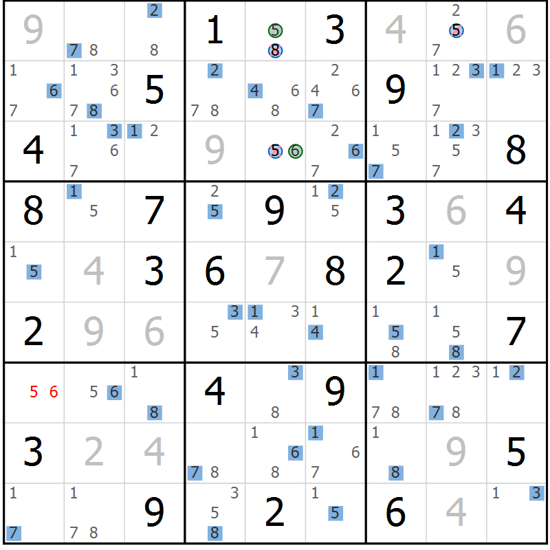 Position des candidats pour la solution de la Gr 76 page 79 du magazine de sudoku Suprême n° 031