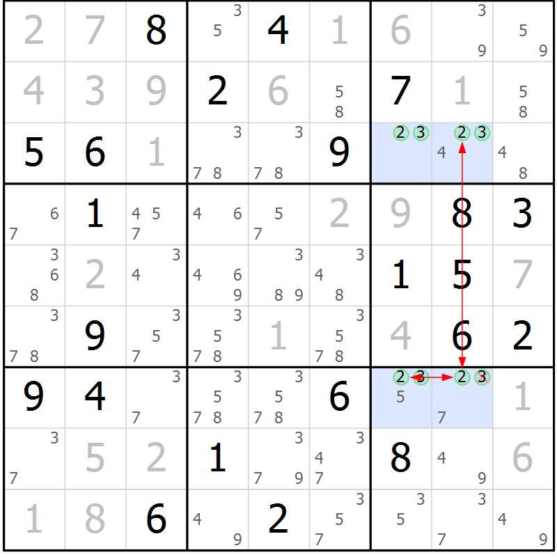 Position des candidats pour la solution de la Gr 11 page 14 du magazine de sudoku Suprême n° 033