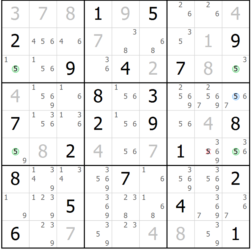 Position des candidats pour la solution de la Gr 31 page 34 du magazine de sudoku Suprême n° 033