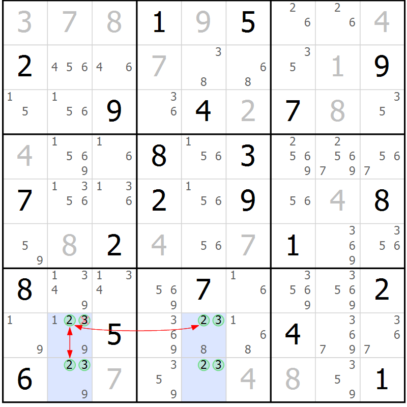 Position des candidats pour la solution de la Gr 31 page 34 du magazine de sudoku Suprême n° 033
