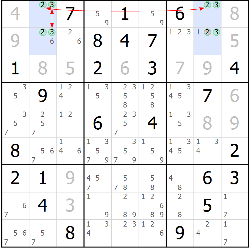 Position des candidats pour la solution de la Gr 52 page 55 du magazine de sudoku Suprême n° 033