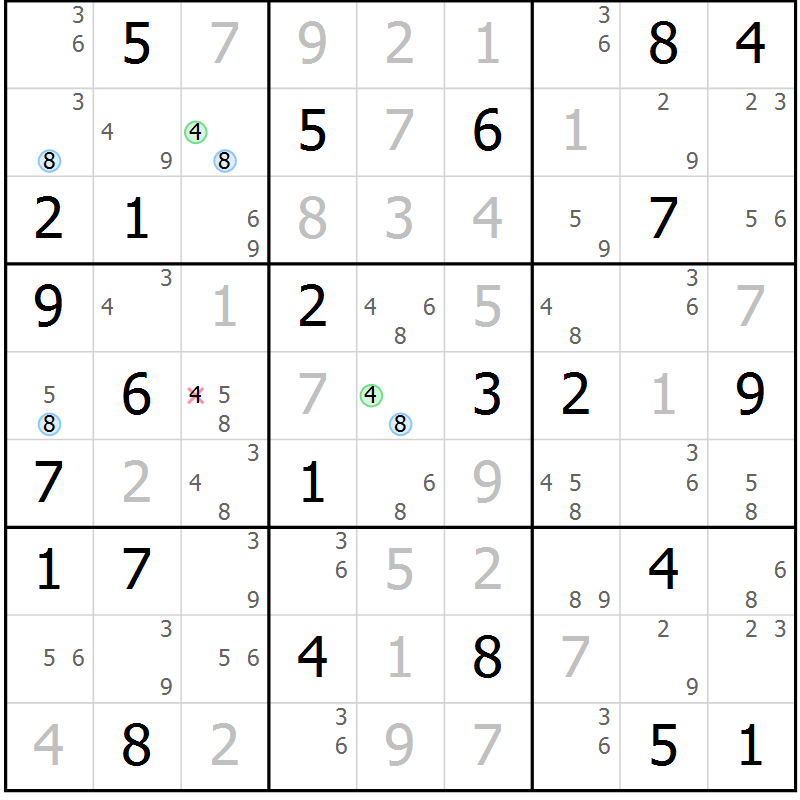 Position des candidats pour la solution de la Gr 78 page 81 du magazine de sudoku Suprême n° 033
