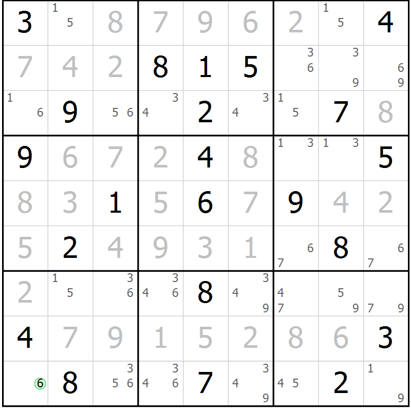 Position des candidats pour la solution de la Gr 10 page 13 du magazine de sudoku Suprême n° 034