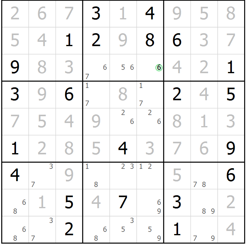 Position des candidats pour la solution de la Gr 29 page 32 du magazine de sudoku Suprême n° 034