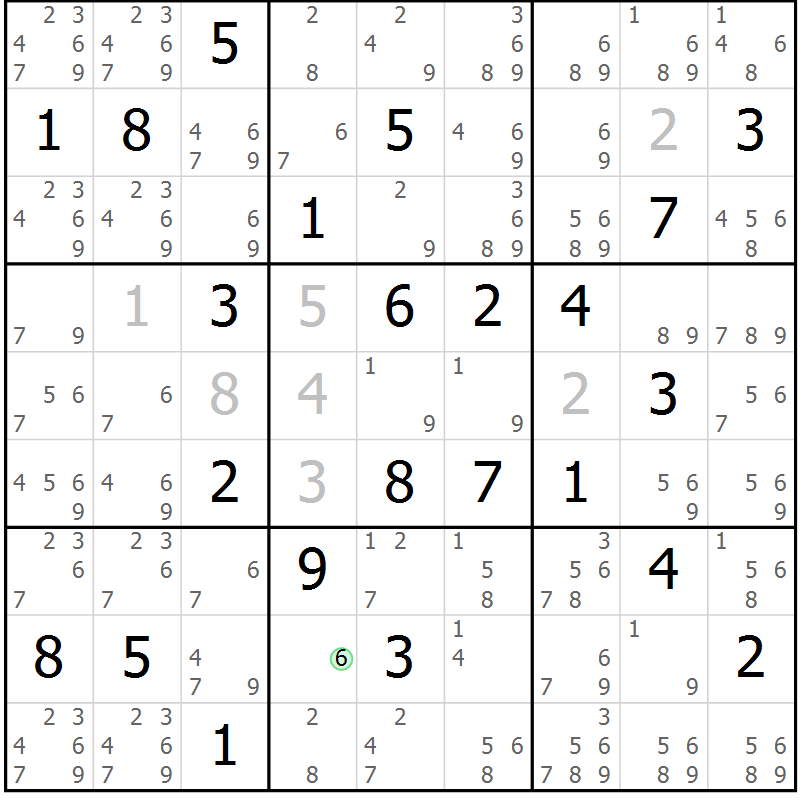 Position des candidats pour la solution de la Gr 34 page 37 du magazine de sudoku Suprême n° 034