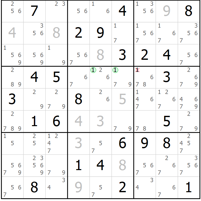 Position des candidats pour la solution de la Gr 35 page 38 du magazine de sudoku Suprême n° 034