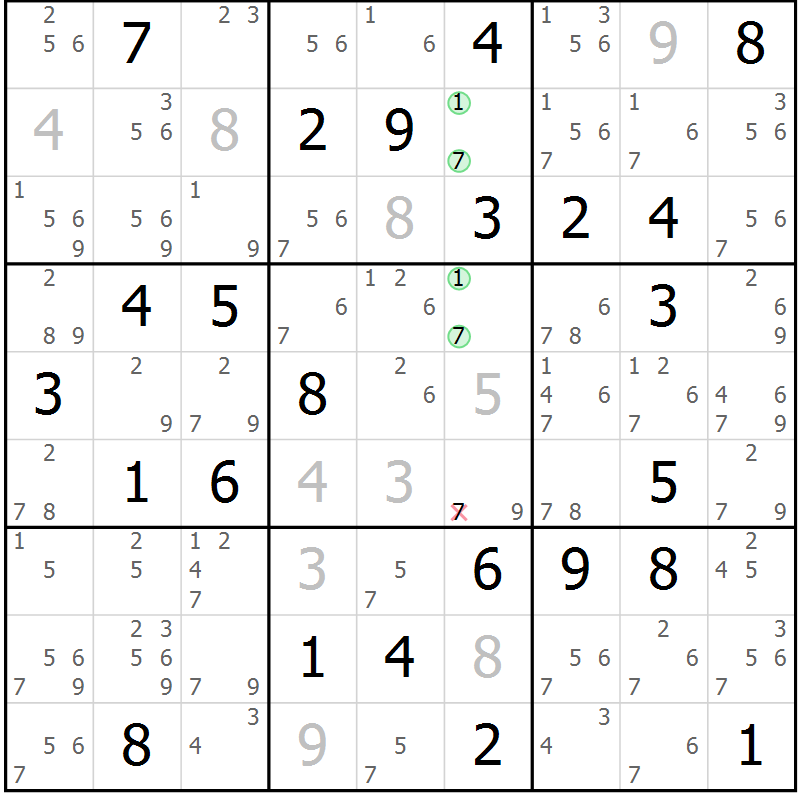 Position des candidats pour la solution de la Gr 35 page 38 du magazine de sudoku Suprême n° 034