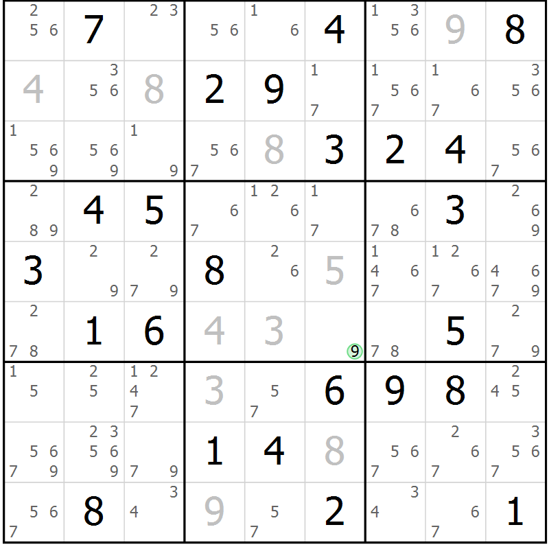 Position des candidats pour la solution de la Gr 35 page 38 du magazine de sudoku Suprême n° 034