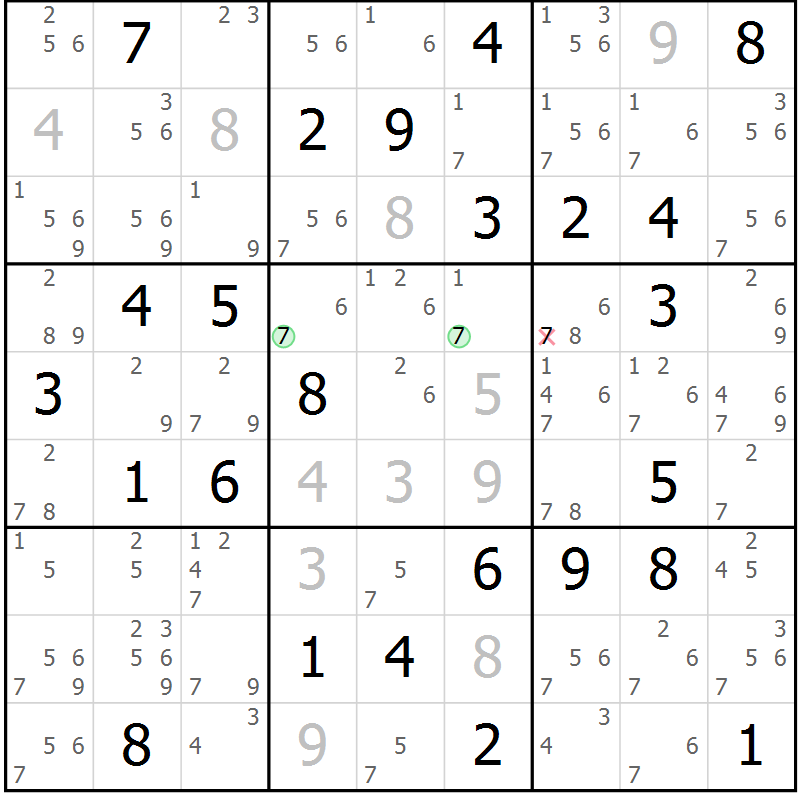 Position des candidats pour la solution de la Gr 35 page 38 du magazine de sudoku Suprême n° 034