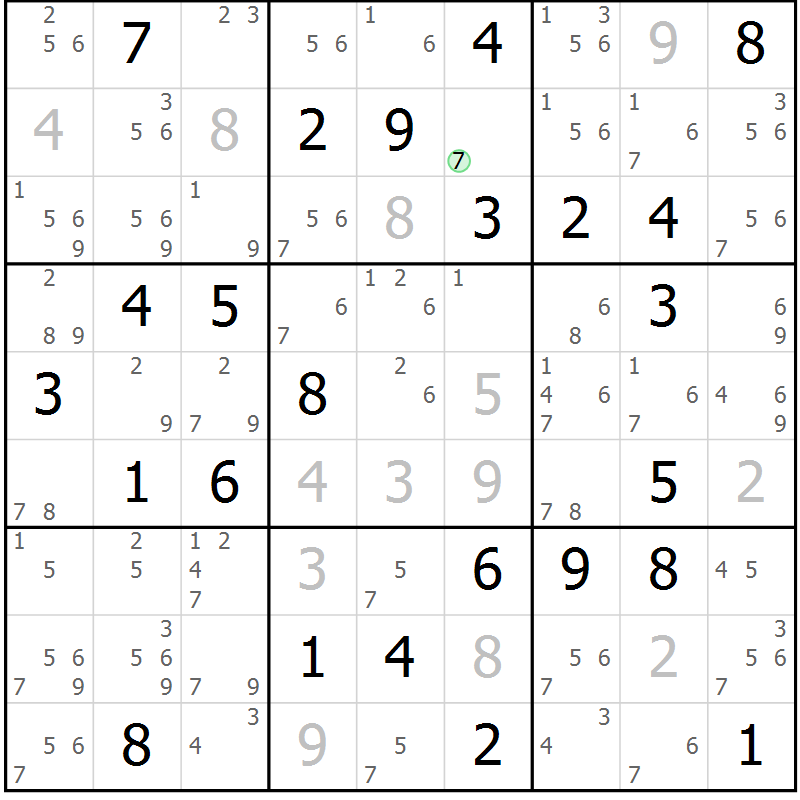 Position des candidats pour la solution de la Gr 35 page 38 du magazine de sudoku Suprême n° 034