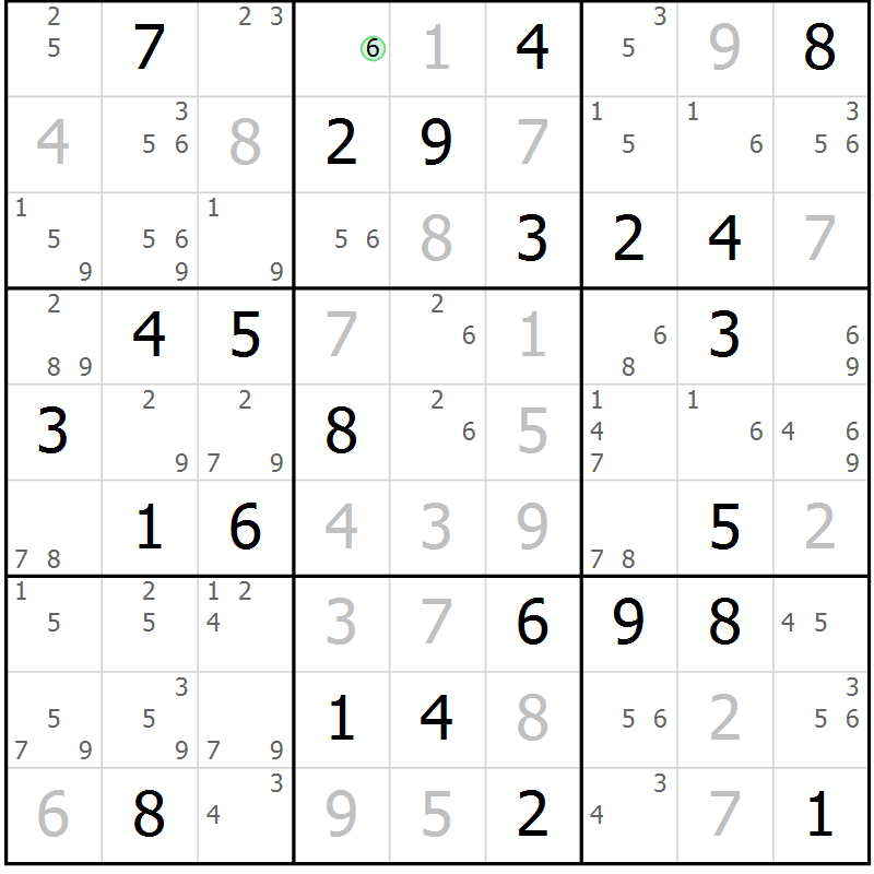 Position des candidats pour la solution de la Gr 35 page 38 du magazine de sudoku Suprême n° 034