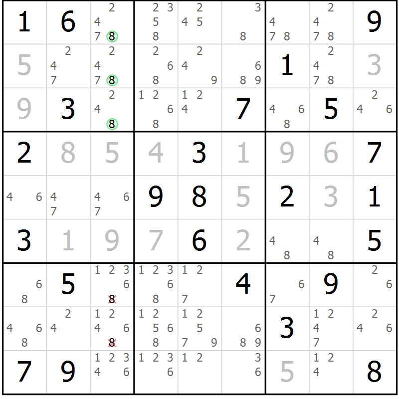 Position des candidats pour la solution de la Gr 37 page 40 du magazine de sudoku Suprême n° 034