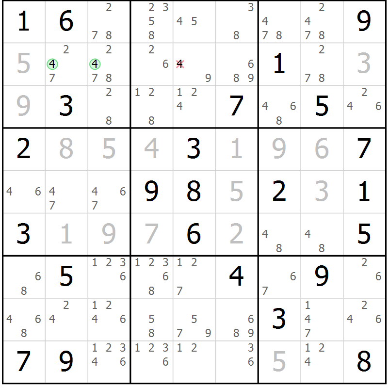 Position des candidats pour la solution de la Gr 37 page 40 du magazine de sudoku Suprême n° 034