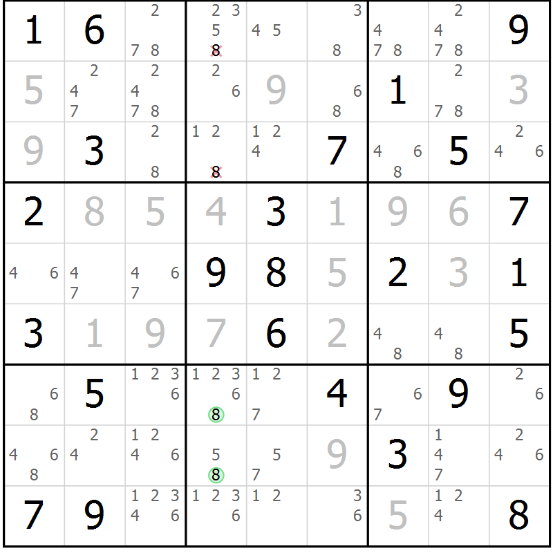 Position des candidats pour la solution de la Gr 37 page 40 du magazine de sudoku Suprême n° 034