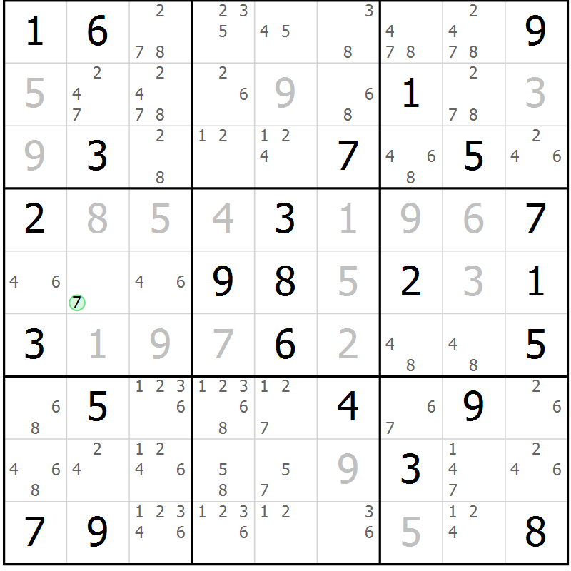 Position des candidats pour la solution de la Gr 37 page 40 du magazine de sudoku Suprême n° 034