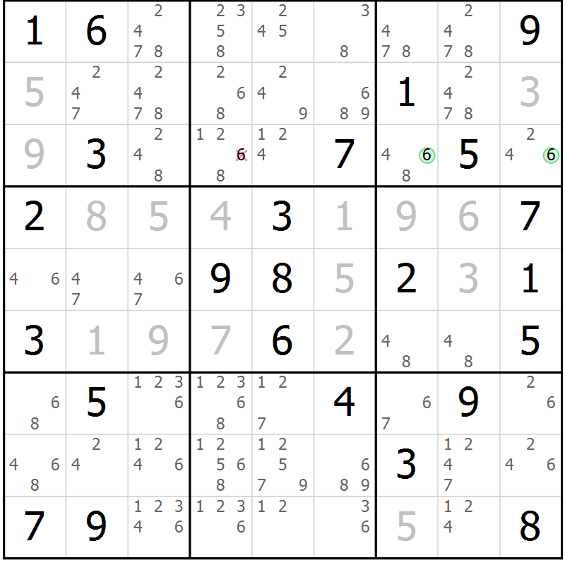Position des candidats pour la solution de la Gr 37 page 40 du magazine de sudoku Suprême n° 034