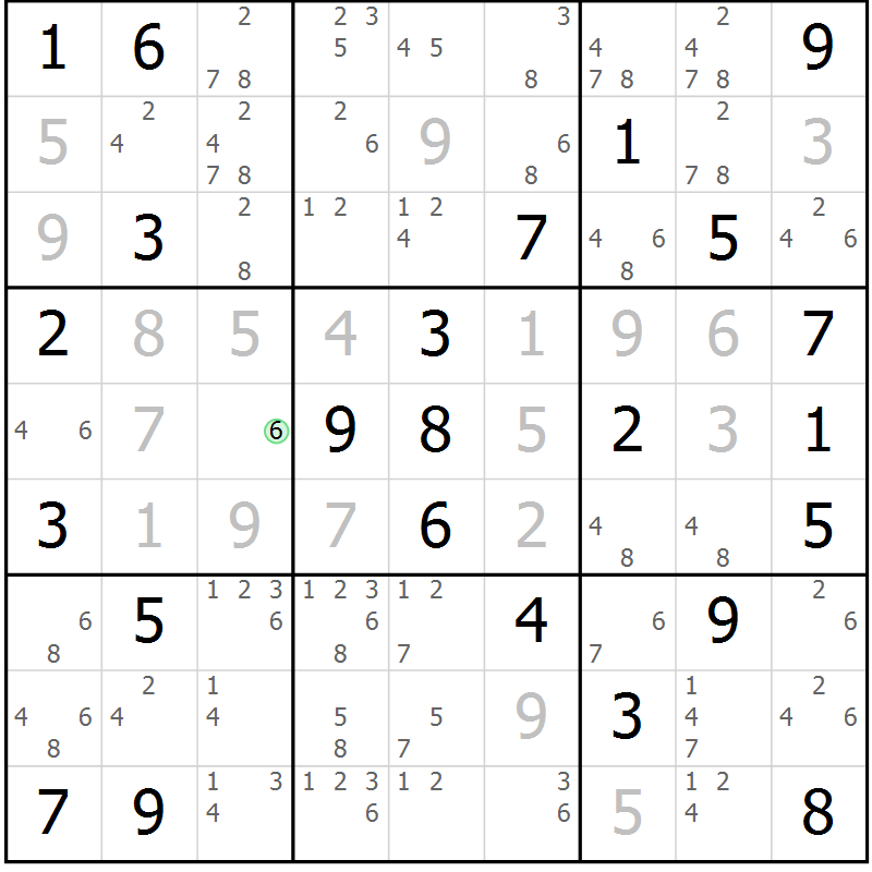 Position des candidats pour la solution de la Gr 37 page 40 du magazine de sudoku Suprême n° 034