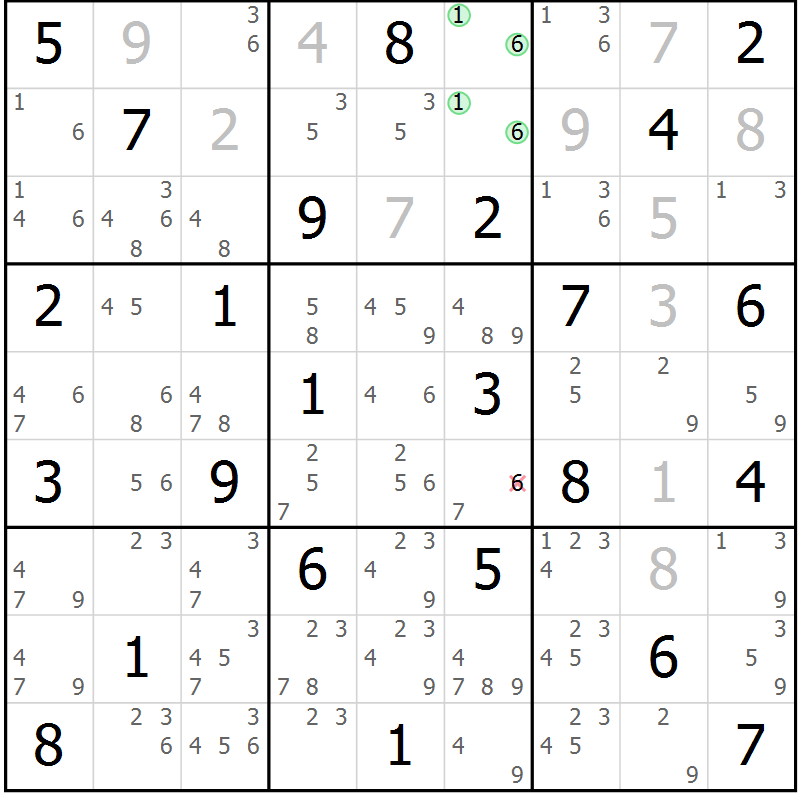 Position des candidats pour la solution de la Gr 71 page 74 du magazine de sudoku Suprême n° 034