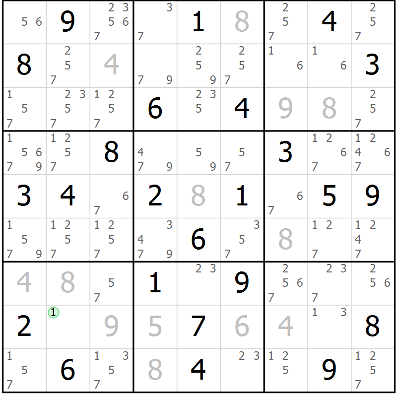 Position des candidats pour la solution de la Gr 76 page 79 du magazine de sudoku Suprême n° 034