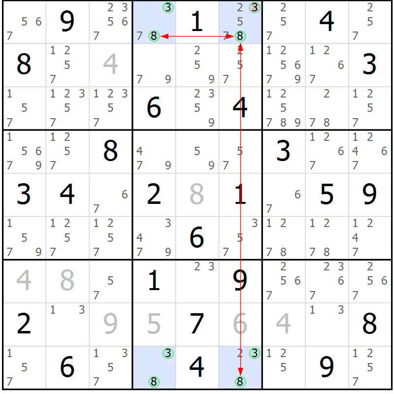 Position des candidats pour la solution de la Gr 76 page 79 du magazine de sudoku Suprême n° 034