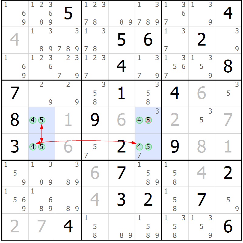 Position des candidats pour la solution de la Gr 12 page 15 du magazine de sudoku Sudoku Suprême n° 036