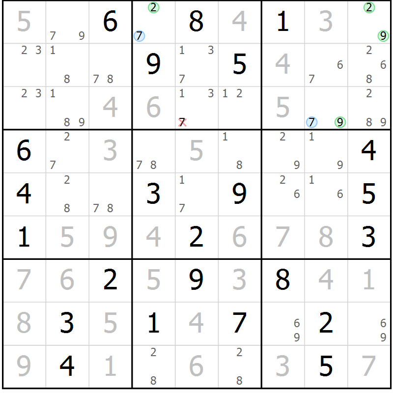 Position des candidats pour la solution de la Gr 34 page 37 du magazine de sudoku Sudoku Suprême n° 036