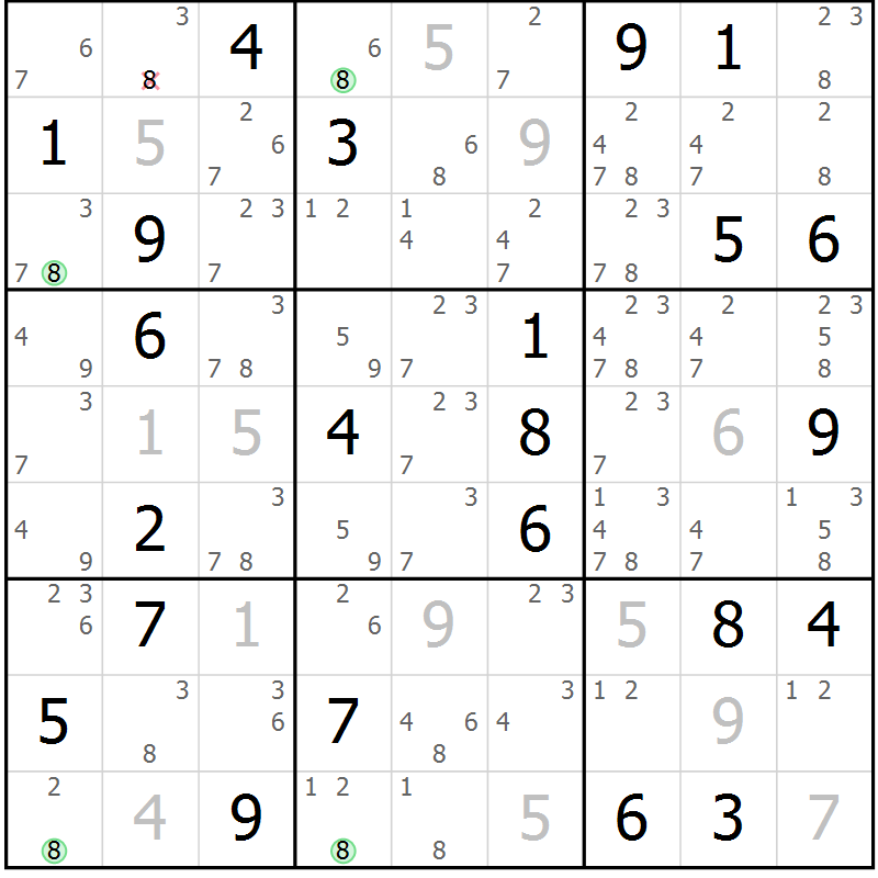 Position des candidats pour la solution de la Gr 37 page 40 du magazine de sudoku Sudoku Suprême n° 036