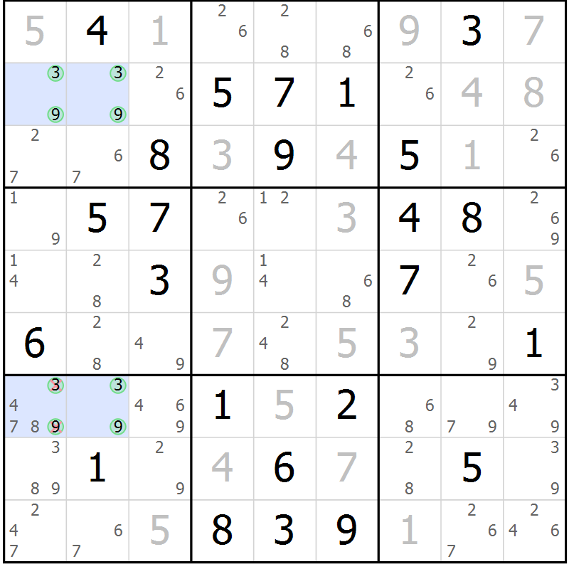 Position des candidats pour la solution de la Gr 65 page 68 du magazine de sudoku Sudoku Suprême n° 036
