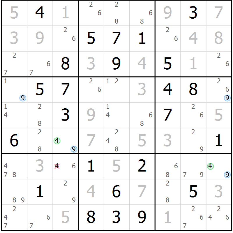 Position des candidats pour la solution de la Gr 65 page 68 du magazine de sudoku Sudoku Suprême n° 036