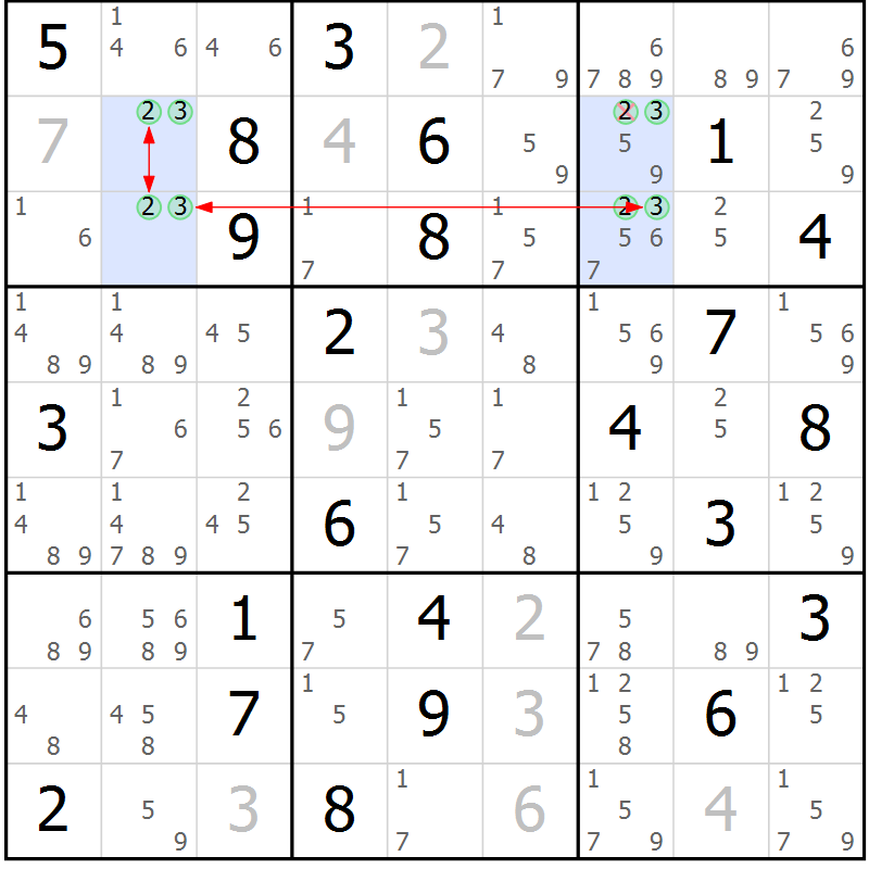 Position des candidats pour la solution de la Gr 66 page 69 du magazine de sudoku Sudoku Suprême n° 036