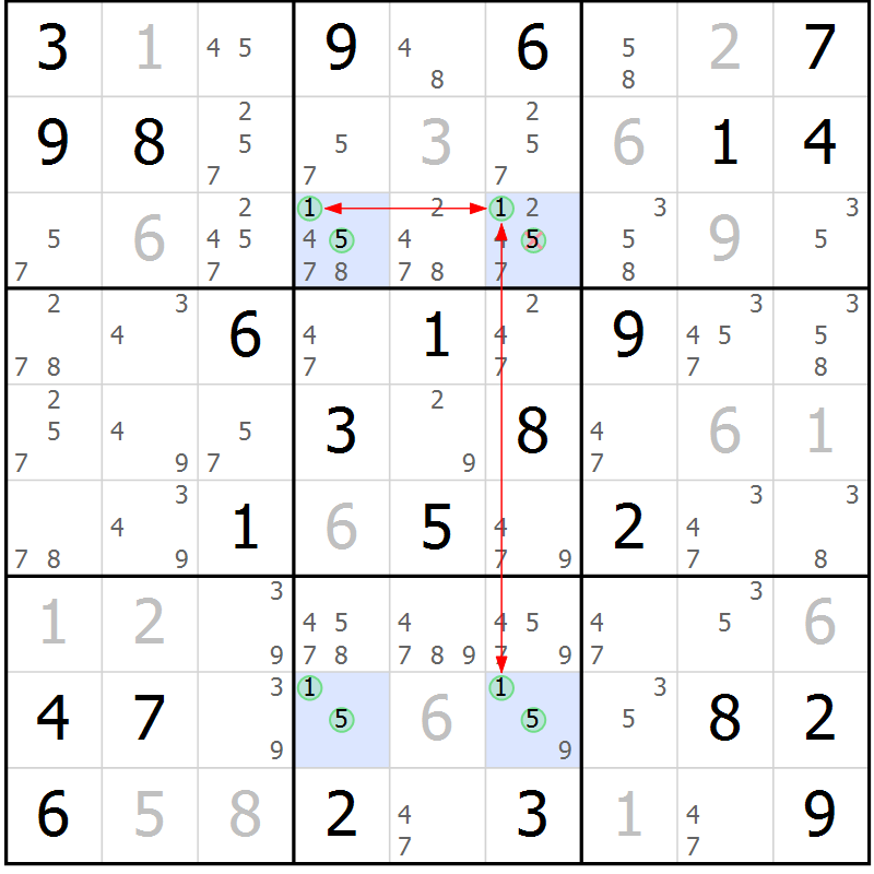 Position des candidats pour la solution de la Gr 68 page 71 du magazine de sudoku Sudoku Suprême n° 036
