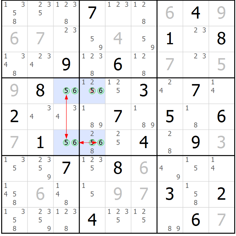 Position des candidats pour la solution de la Gr 9 page 12 du magazine de sudoku Sudoku Suprême n° 036