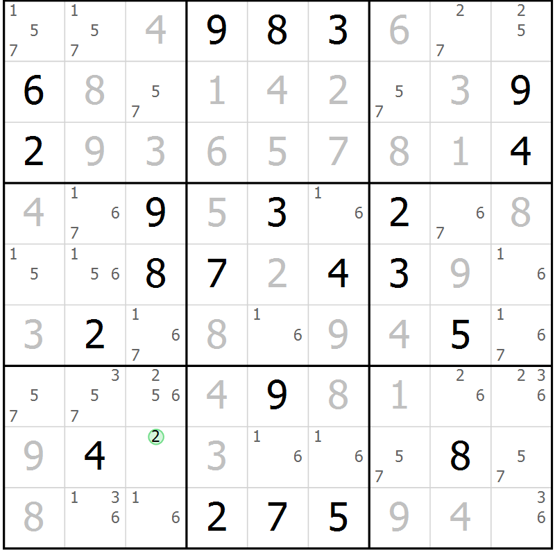 Position des candidats pour la solution de la Gr 1 page 4 du magazine de sudoku Sudoku Suprême n° 037