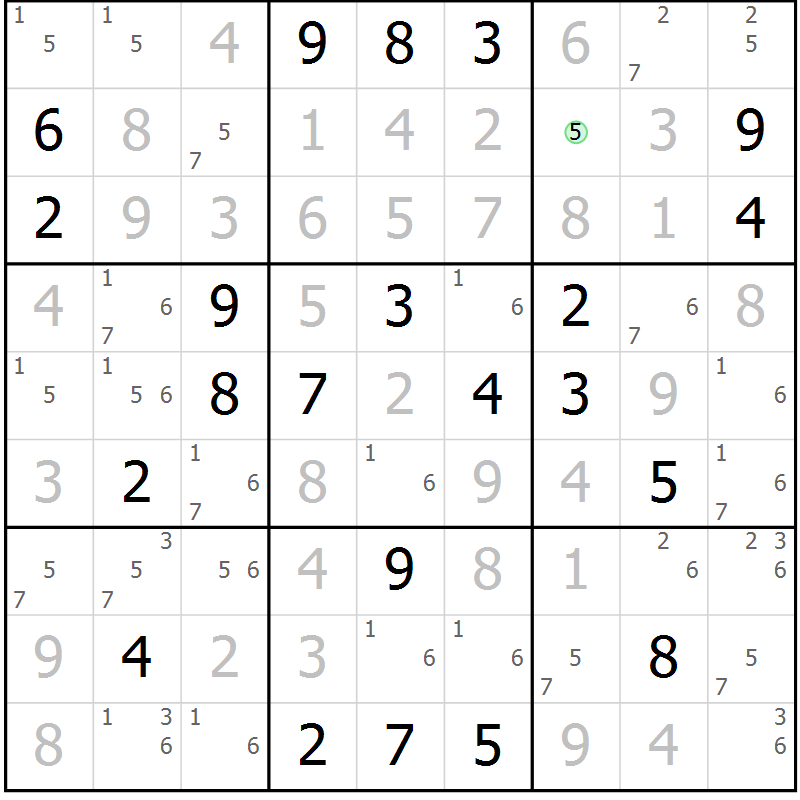 Position des candidats pour la solution de la Gr 1 page 4 du magazine de sudoku Sudoku Suprême n° 037