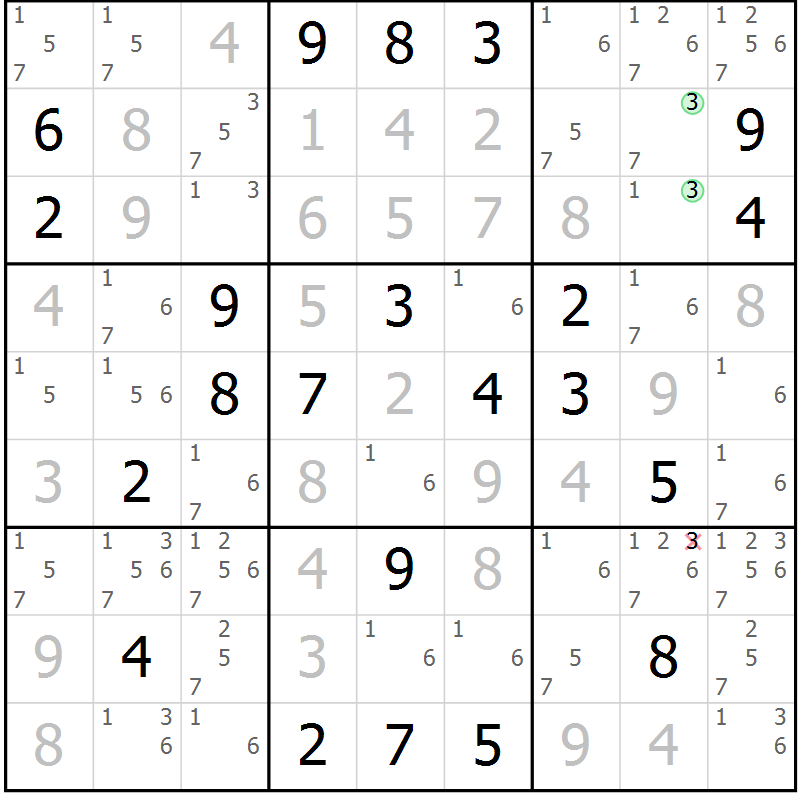 Position des candidats pour la solution de la Gr 1 page 4 du magazine de sudoku Sudoku Suprême n° 037