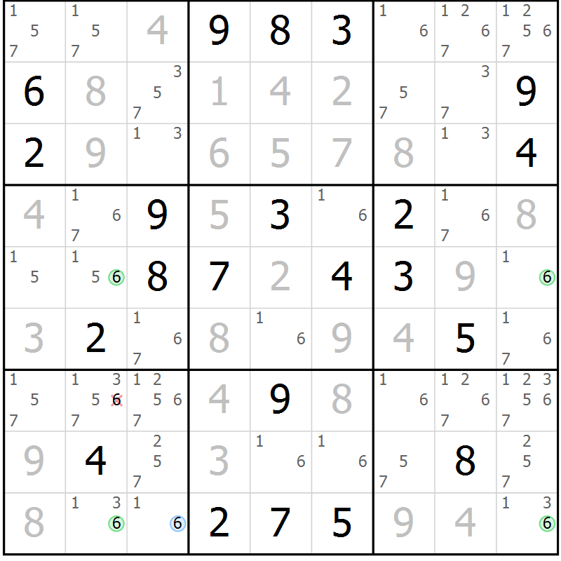 Position des candidats pour la solution de la Gr 1 page 4 du magazine de sudoku Sudoku Suprême n° 037