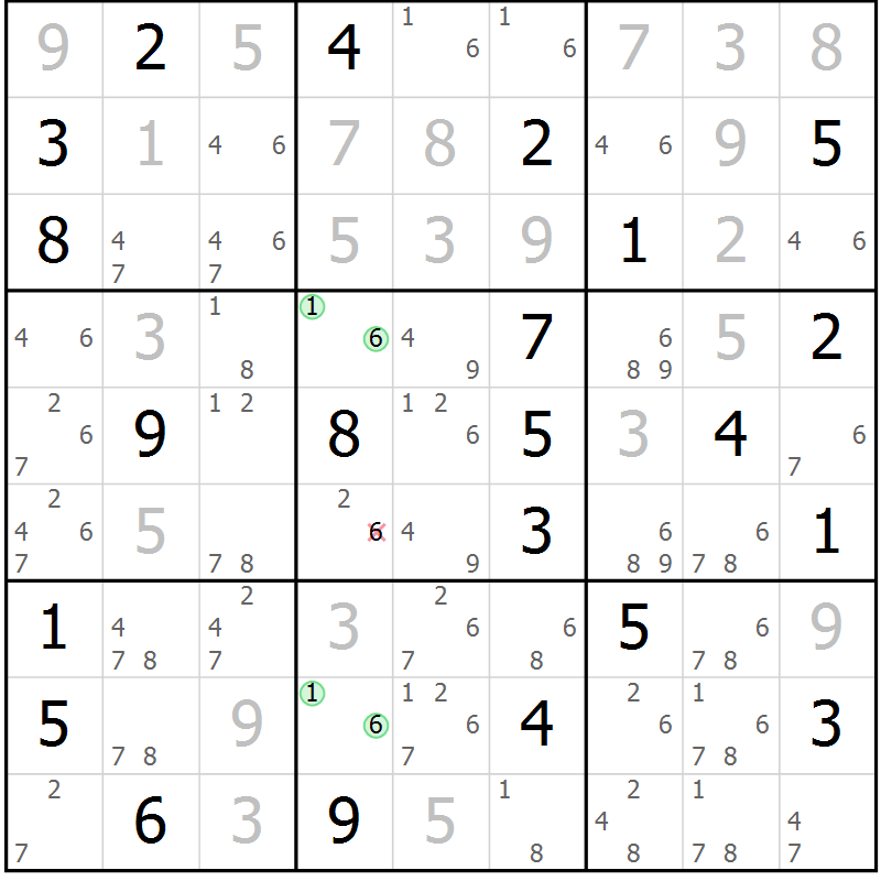 Position des candidats pour la solution de la Gr 10 page 13 du magazine de sudoku Sudoku Suprême n° 037