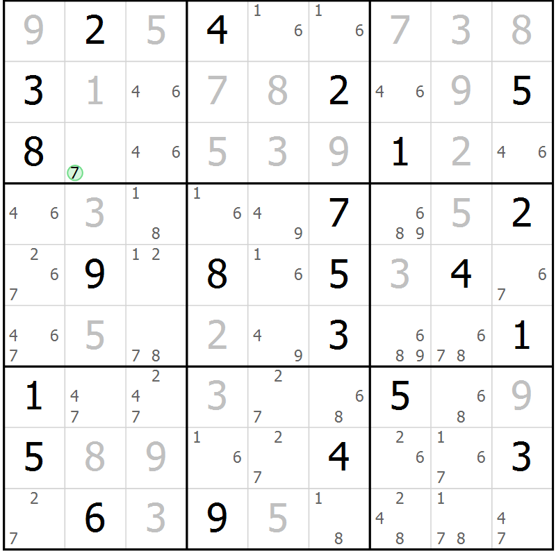 Position des candidats pour la solution de la Gr 10 page 13 du magazine de sudoku Sudoku Suprême n° 037