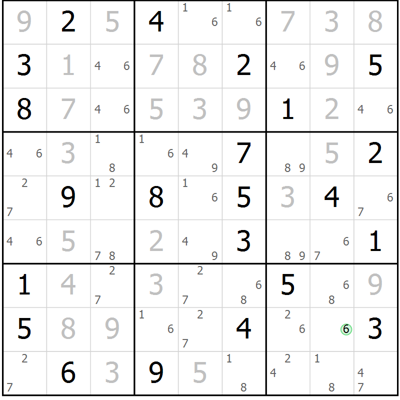 Position des candidats pour la solution de la Gr 10 page 13 du magazine de sudoku Sudoku Suprême n° 037