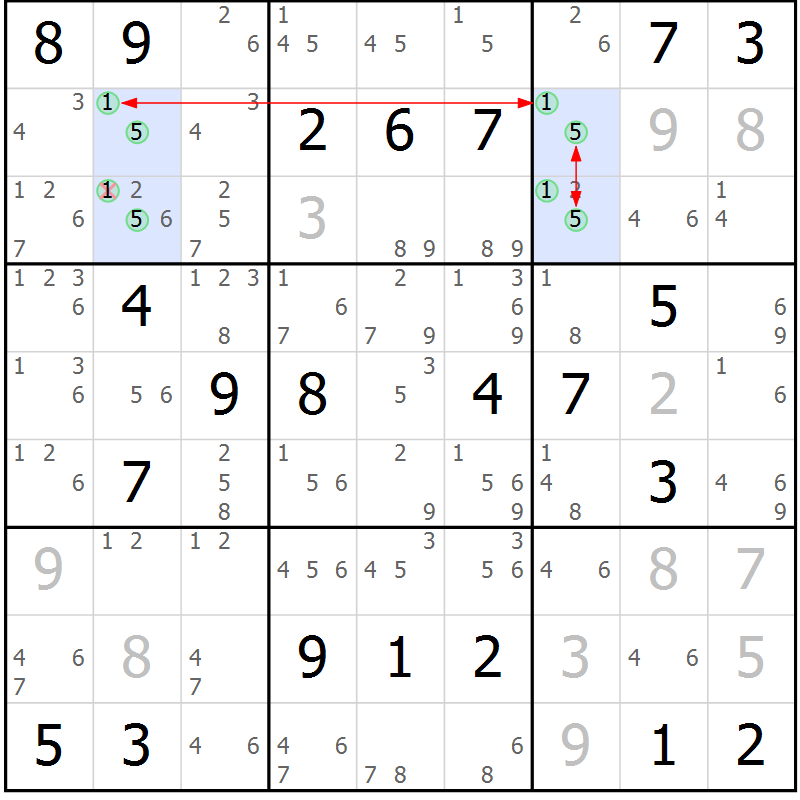 Position des candidats pour la solution de la Gr 12 page 15 du magazine de sudoku Sudoku Suprême n° 037