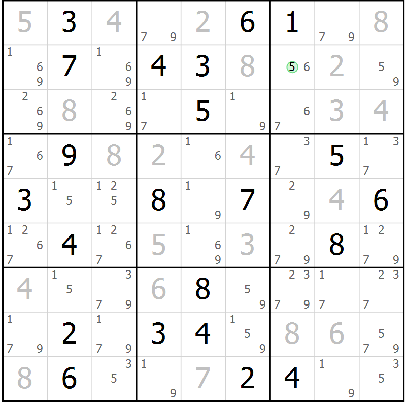Position des candidats pour la solution de la Gr 13 page 16 du magazine de sudoku Sudoku Suprême n° 037