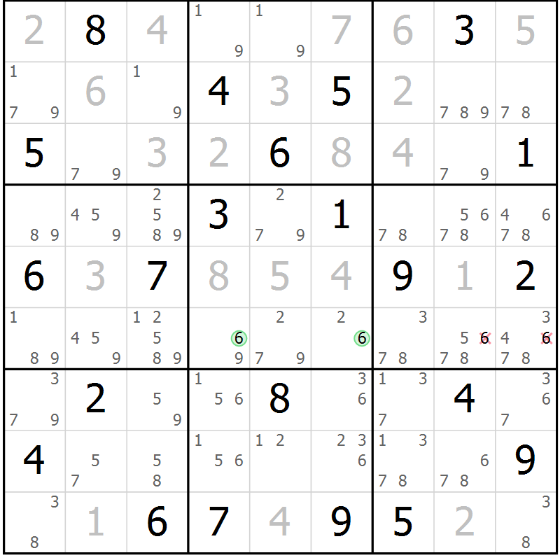 Position des candidats pour la solution de la Gr 14 page 17 du magazine de sudoku Sudoku Suprême n° 037